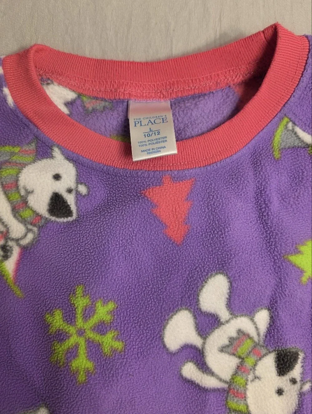Purple Polar Bear Fleece Pajama Top Vintage 2000s Children's Place